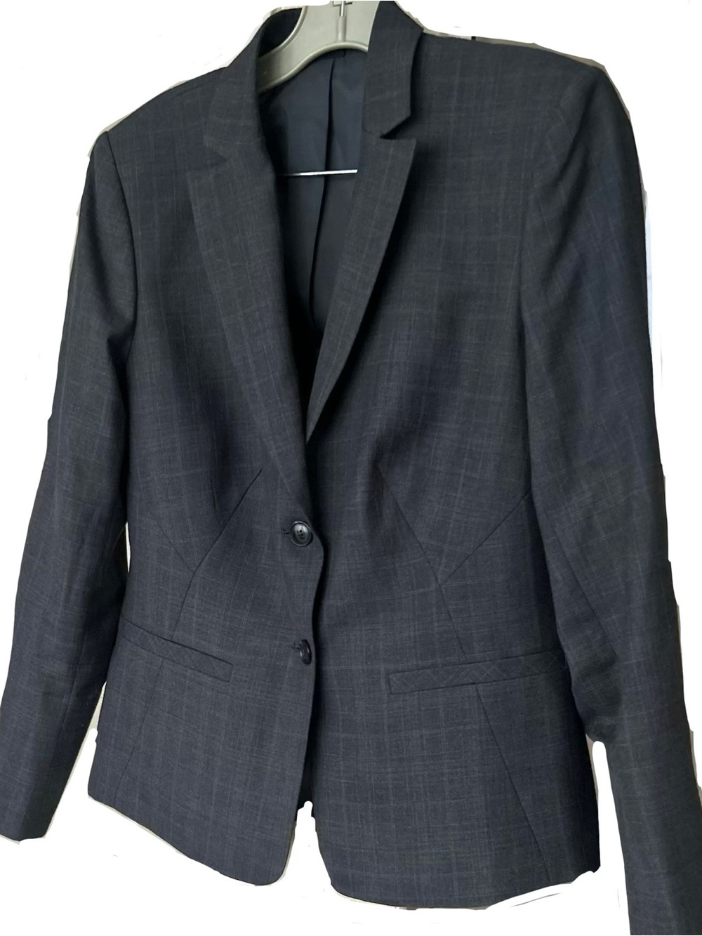 Design Collective Black Windowpane Plaid Tailored Blazer Women’s Size 6